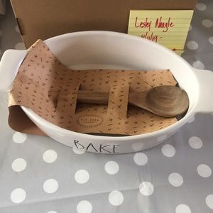 Rae Dunn Bake w/wooden spoon